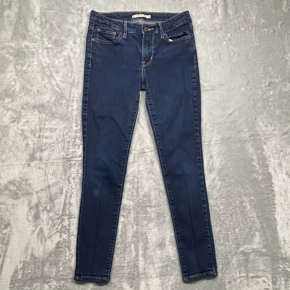 Levi's 711 Skinny Jeans Women 25 Dark Indigo Blue Mid Rise Denim